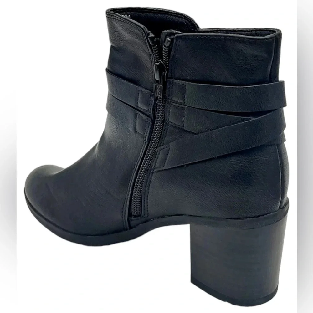 Style & Co. Black Leather Tassel Ankle Boots